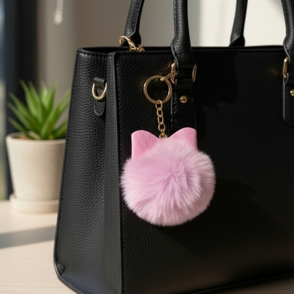 Pink Fluffy Keychain Accessory (New) - Picture 1 of 4